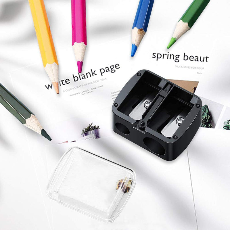 [Australia] - Make up Sharpeners 5 Pack, 2 Holes Dual Make up Double Pencil Sharpeners Crayon Sharpeners Multipack, Cosmetic Sharpener for Eyebrow Pencil/Eye Pencil/Eye Liner/Lip Liner/Brow Pencil 