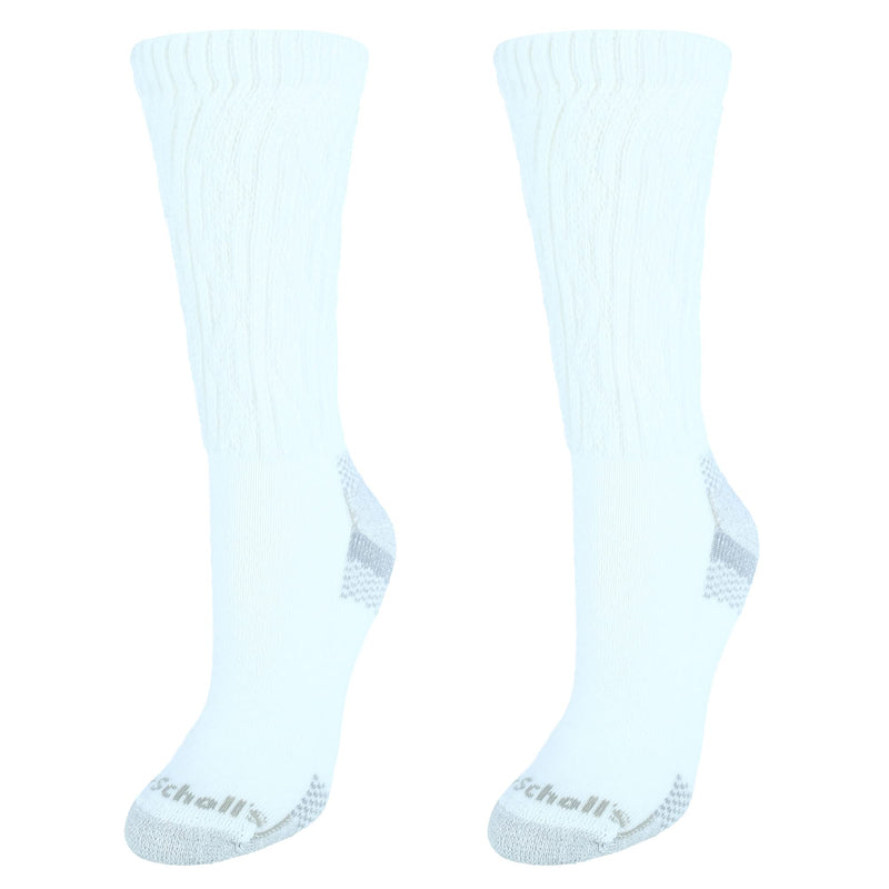 [Australia] - Dr Scholls Women's Crew Advanced Relief Socks (2 Pair Pack), White 