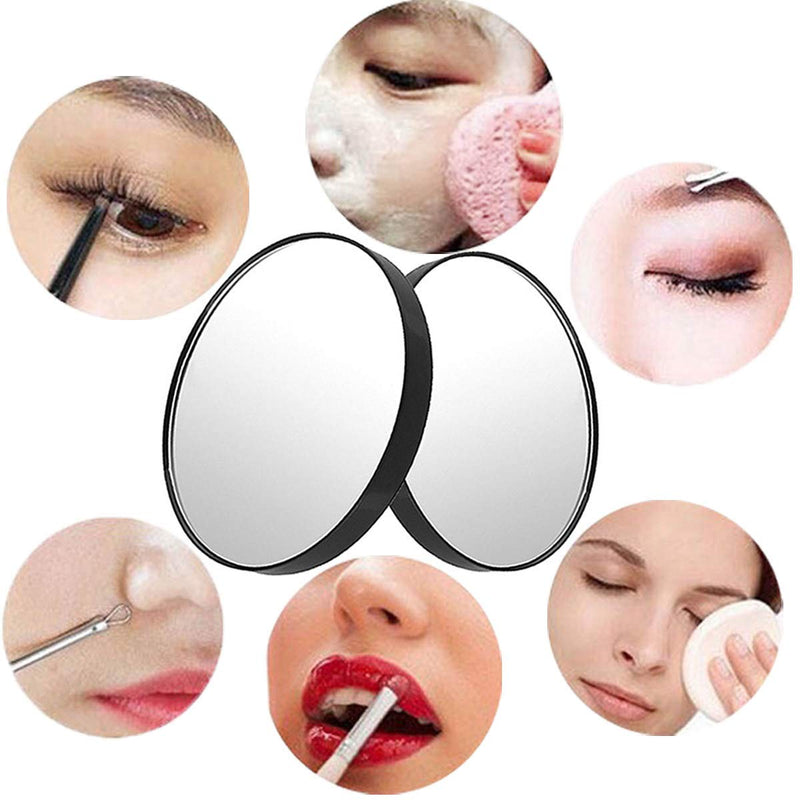 [Australia] - 10X Magnifying Makeup Mirror, Round Mirror 2 Suction Cups Facial Makeup Cosmetic Absorption Shaving Home Makeup Travel Essential(Diameter 3.46 inches) 