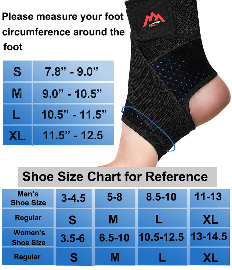 [Australia] - Ankle Brace, 2PCS Ankle Braces for Men & Women, Adjustable Compression Ankle Wrap Support for Ankle Protection, Breathable & Comfortable, Ankle Support Brace for Sprains, Sports Injuries and Recovery Large Classic Black 