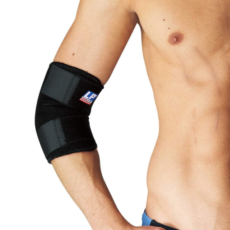 [Australia] - LP SUPPORT 759 Elbow Support Wrap - Compression and Pain Relief Strap - Brace For Tendonitis, Bursitis, Tennis, Basketball, Workout and Weightlifting - Adjustable One Size Fits All - Black 
