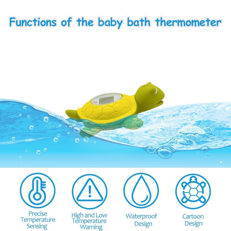 [Australia] - Doli Yearning Turtle Baby Bath Thermometer, Toddlers Floating Bath Toy, Bathtub Thermometer at Fahrenheit and Celsius - Green 