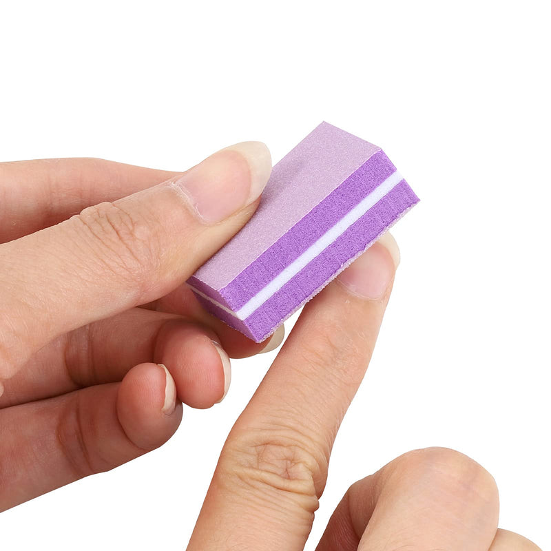 [Australia] - 50 Pcs Mini Buffers for Nails 180/100 Grit Mini Nail Buffer Purple Nail Buffers for Natural Nails 50-purple 