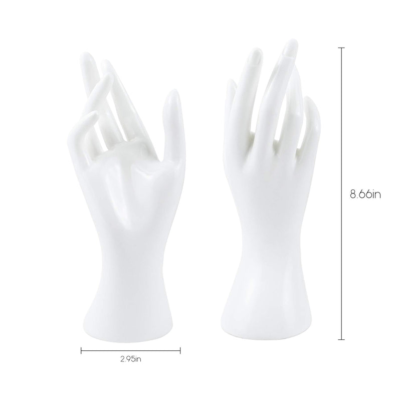 [Australia] - AUEAR, Female Mannequin Hand Display for Jewelry Display Holder Bracelet Necklace Ring Stand (White, 8.66"x2.95", 1 Pack) 8.66"x2.95" 1 Pack-white 