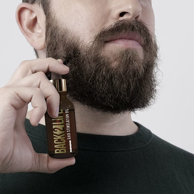 [Australia] - Back2Life 100% Natural Hair Stimulation & Beard Growth Oil-Get Rid of Patchy Beards & Hair-Beard serum to Moisturise, Hydrate & Condition-Repair & Rebalance Your Scalp & Regrow your Head & Beard Hair 
