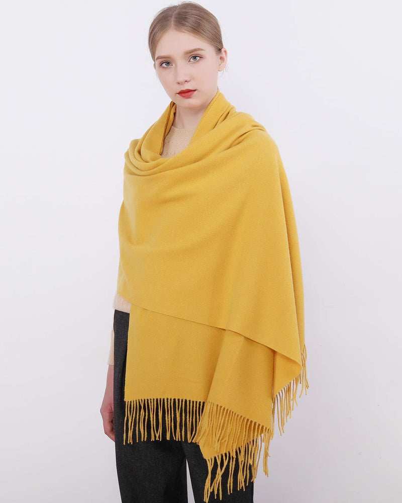 [Australia] - RIIQIICHY Women Scarf Pashmina Shawls and Wraps Long Large Winter More Warm Thicker Scarves Yellow 