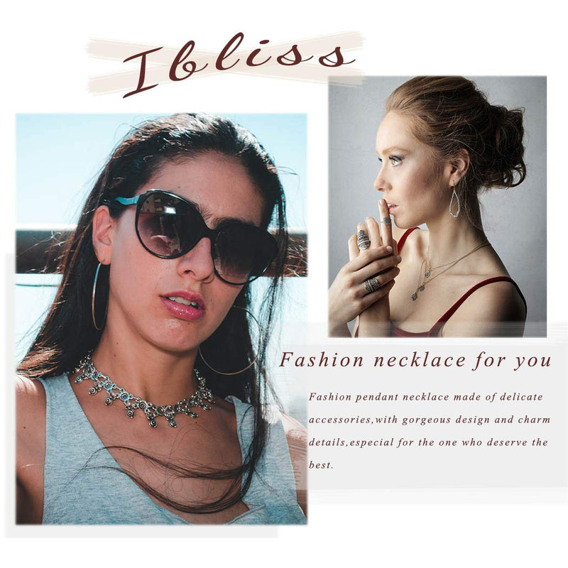 [Australia] - Ibliss Boho Moon Pendant Necklace Chain Gold Pearls Y Necklace Crystal Necklaces Jewelry for Women and Girls 