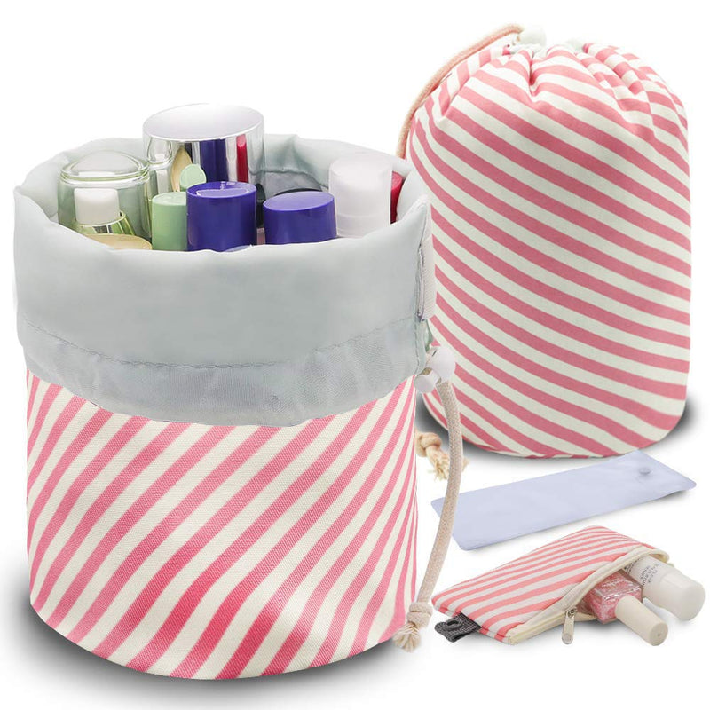 [Australia] - Counting Mars 4 Pieces Portable Drawstring Makeup Bag, Large Capacity Waterproof Cosmetic Bag for Home and Travel 