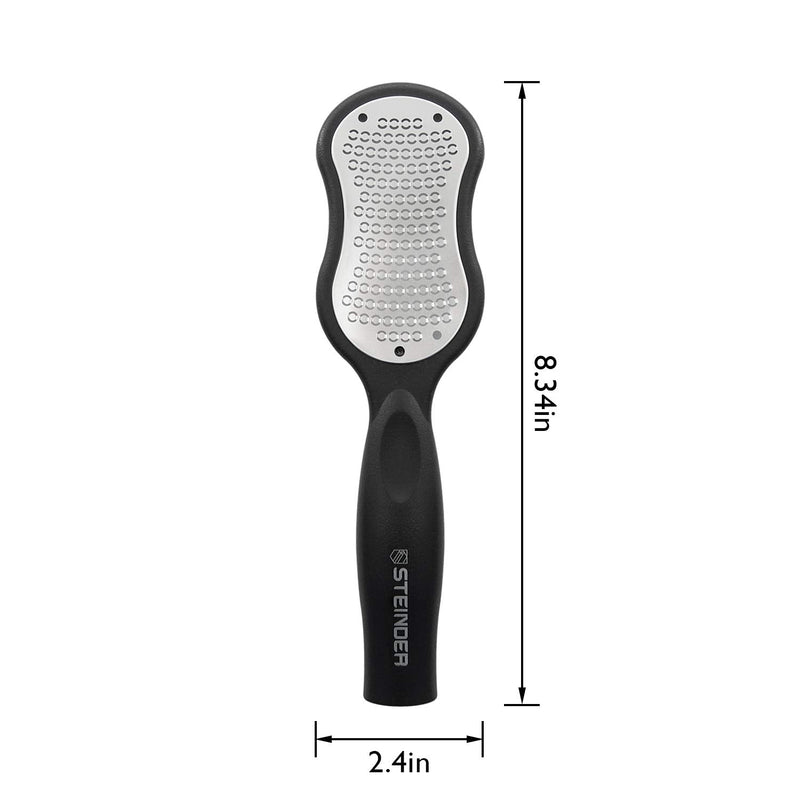 [Australia] - Steinder Foot File, Feet Scrubber for Hard Skin, Heel Scraper Dry Skin, Rough Skin Remover for Feet, Foot Pedicture Kit, Foot Rasp - Black 