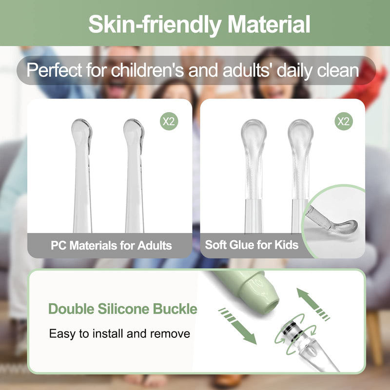 [Australia] - Ear Wax Removal Kit Upgraded All in One Ear Cleaning Tool Set with LED Light/Ear Pick Digger/Twezzers/Spiral Spring Ear Spoon with Storage Box for Adults, Kids and Pets (Pack of 7) Green 