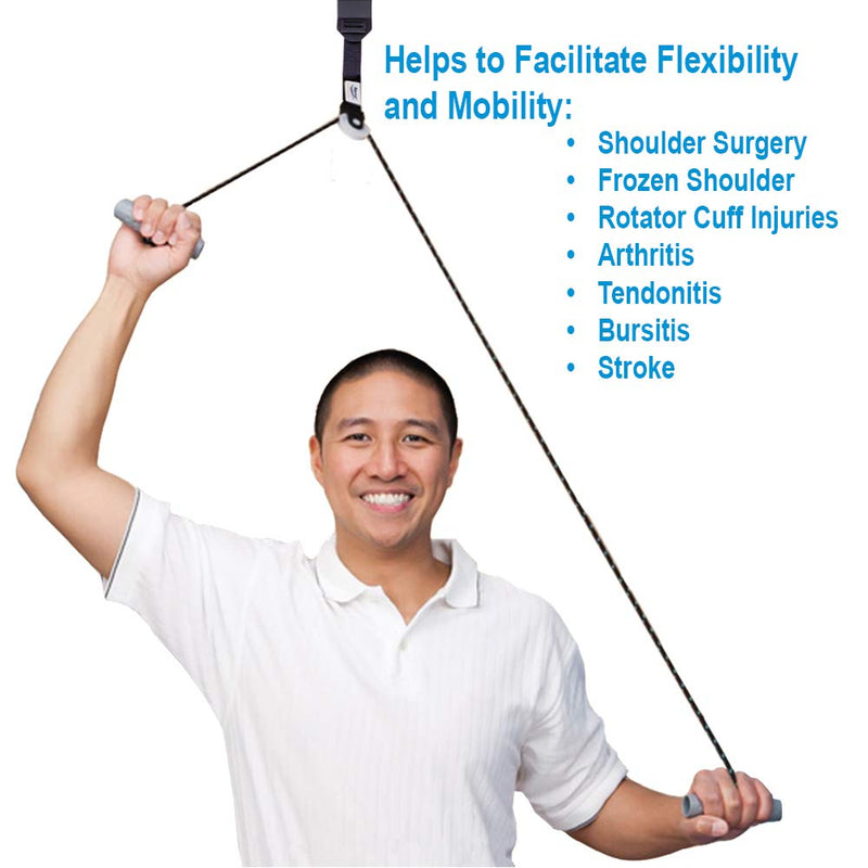 [Australia] - Shoulder Pulley with Bracket. Norco Economy Over The Door, Leave in Place Hook for Physical Therapy Rehabilitation Exercises. Frozen Shoulder, Rotator Cuff Surgery, Arthritis, Mobility, Rehab. 