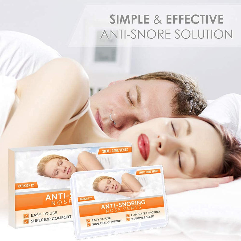 [Australia] - Nose Vent Sinus Relief Dilator (Pack of 12 Small Size) Hard Silicone Vents - A Simple Solution for Nasal Snorers - Reusable Snoring Device to Enjoy a Peaceful Night's Sleep by Mobi Lock 