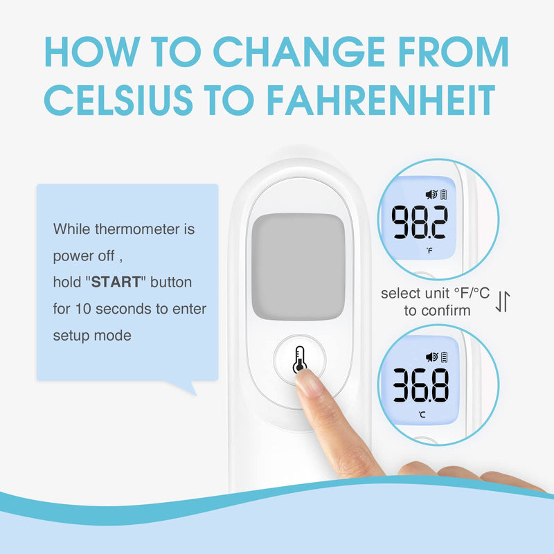 [Australia] - yuwell Infrared Thermometer for Adults and Kids, Forehead Non Contact Baby Thermometer with Instant Accurate Reading, Fever Alarm and Gentle Vibration Alert with Storage Case 