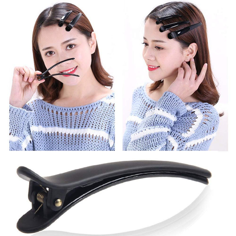 [Australia] - 12pcs Hair Sectioning Clips + 1pcs Antistatic Tail Comb, Hair Clamp Grips for Women Girls Hairdressing Styling Salon Tool (Clips & Comb Set) Black 