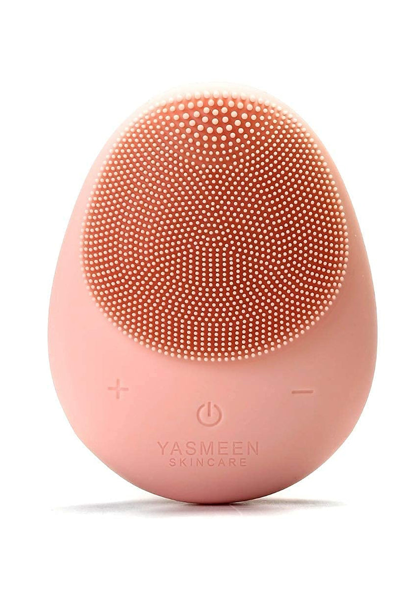 [Australia] - Yasmeen Skincare Co. Facial Cleansing Brush made with Ultra Hygienic Soft Silicone, Waterproof Sonic Vibrating Face Brush for Deep Cleansing, Gentle Exfoliating and Massaging, Inductive charging 