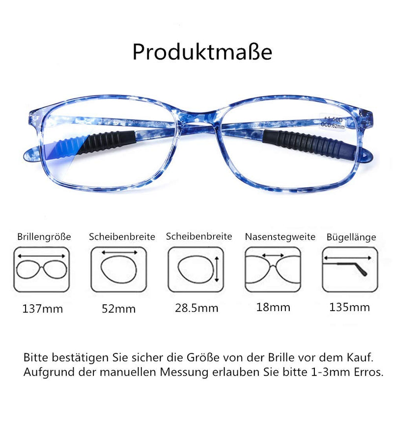 [Australia] - DOOViC Computer Reading Glasses 4 Pack Blue Light Blocking Glasses Anti Eyestrain Flexible Lightweight Readers for Women Men 4 Pack Mix Color 2.5 x 