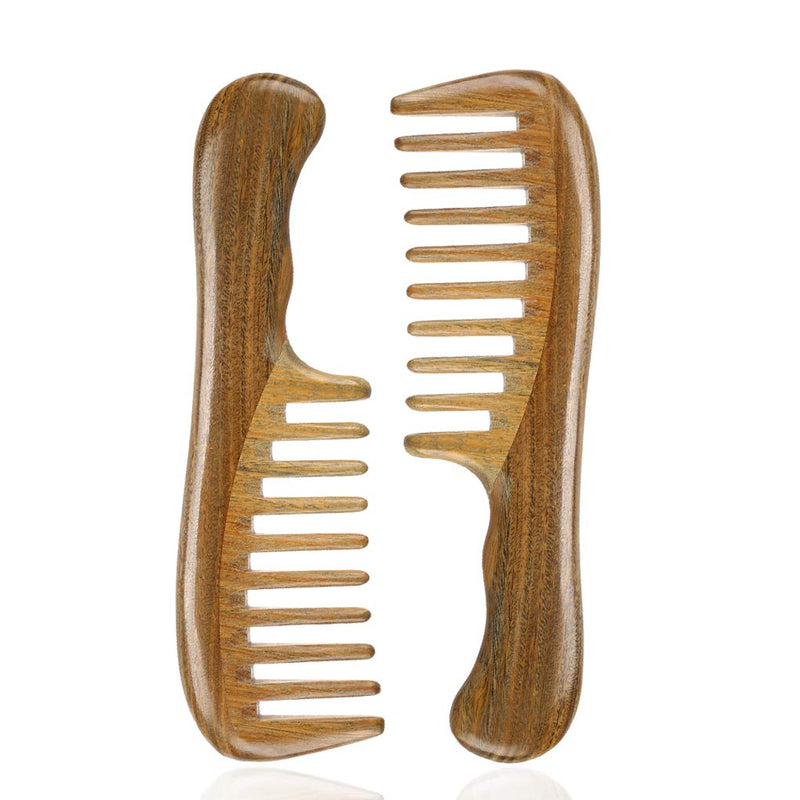 [Australia] - LWBTOSEE Wooden Hair Comb Wide Tooth Combs for Detangling, No Static, No Tangle, No Snag, Aroma Sandalwood Comb for Curly Wet Hair Women and Men (A) A 
