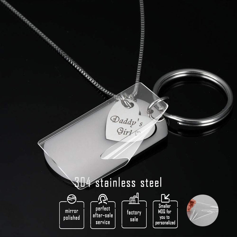 [Australia] - Gifts for Dad Necklace Jewelry, Father Daughter Keychains Jewelry, Daddy's Girl Birthday Necklace Set- There's This Girl Who Stole My Heart She Calls Me Daddy 