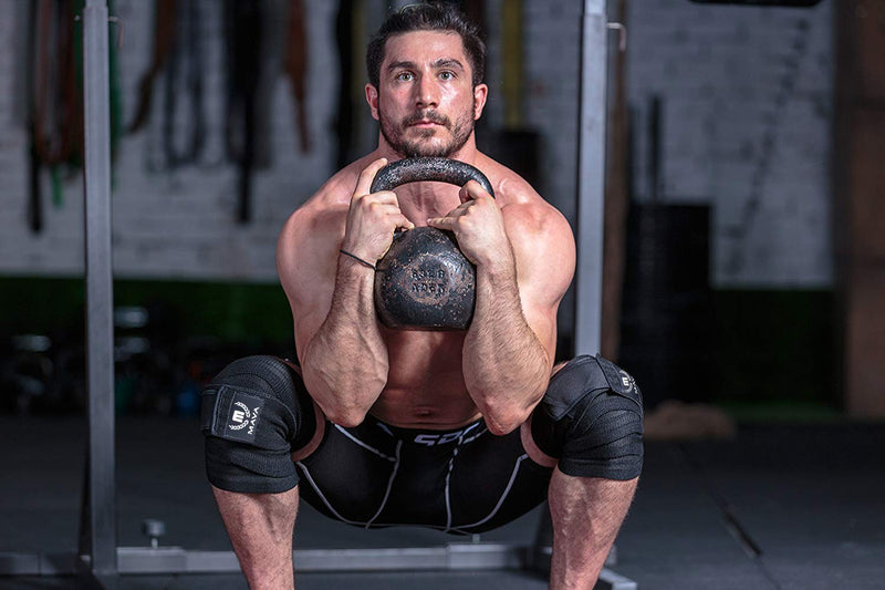 [Australia] - Mava Sports Knee Wraps for Cross Training WODs Compression & Elastic Support Black 