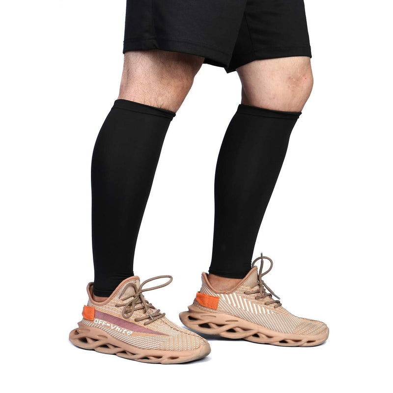 [Australia] - FALETO Unisex Calf Compression Sleeves for Running, Sports, Pain Relief Black XL 