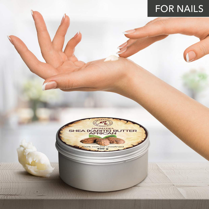 [Australia] - Shea Butter Cold Pressed 400g - Unrefined African Shea Butter - Ghana - 100% Pure & Natural - Best for Hair - Skin - Lip - Face - Body Care - Karite Shea Butter - Aluminium jar 