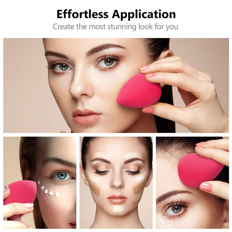 [Australia] - EDA LUXURY BEAUTY PINK BEAUTY SPONGE Professional Blender Flawless Makeup Sponge Blending Liquid Foundation Concealer Cream Blush Contour Powder Extra Smooth Puff Non Latex & Vegan 