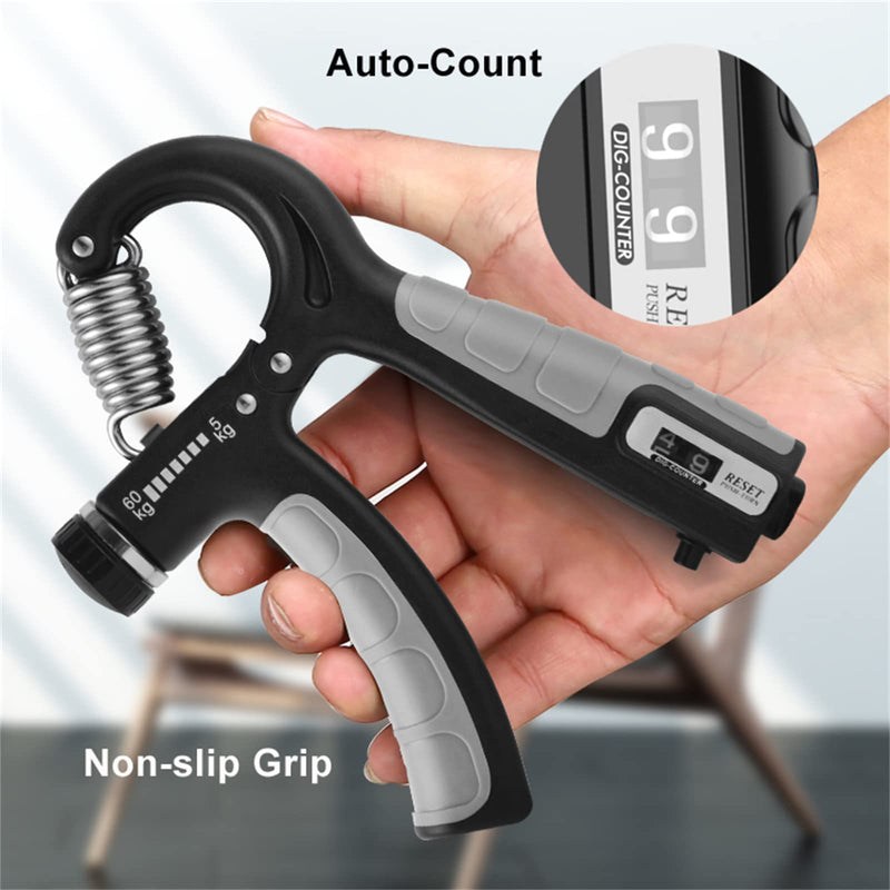 [Australia] - Hand Grip Strength Trainer, Forearm Exerciser,Adjustable Resistance 22-132Lbs (10-60kg),Non-Slip Gripper, for Athletes to Muscle Building and Injury Recovery 