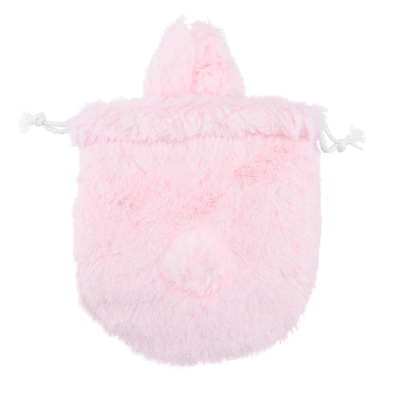 [Australia] - Lurrose Cute Fluffy Plush Bunny Storage Bags with Drawstring,10 x 7 inch (Pink) 