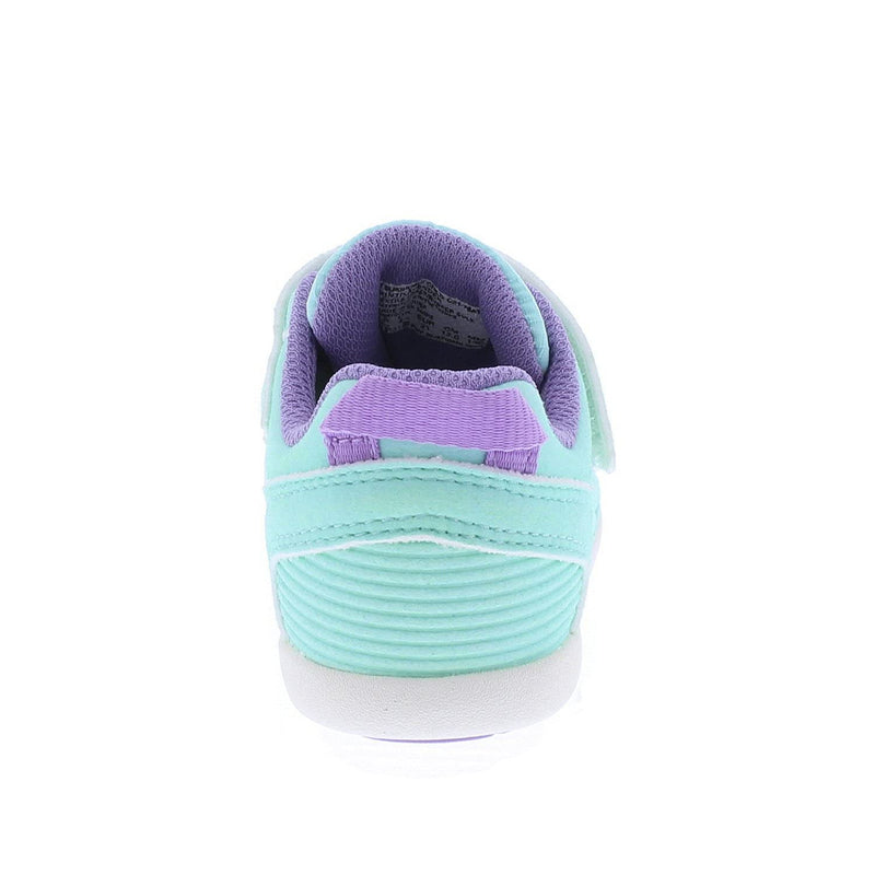 [Australia] - TSUKIHOSHI 2510 Racer Strap-Closure Machine-Washable Baby Sneaker Shoe with Wide Toe Box and Slip-Resistant, Non-Marking Outsole - for Infants and Toddlers, Ages 0-4 3.5 Infant Mint/Lavender 