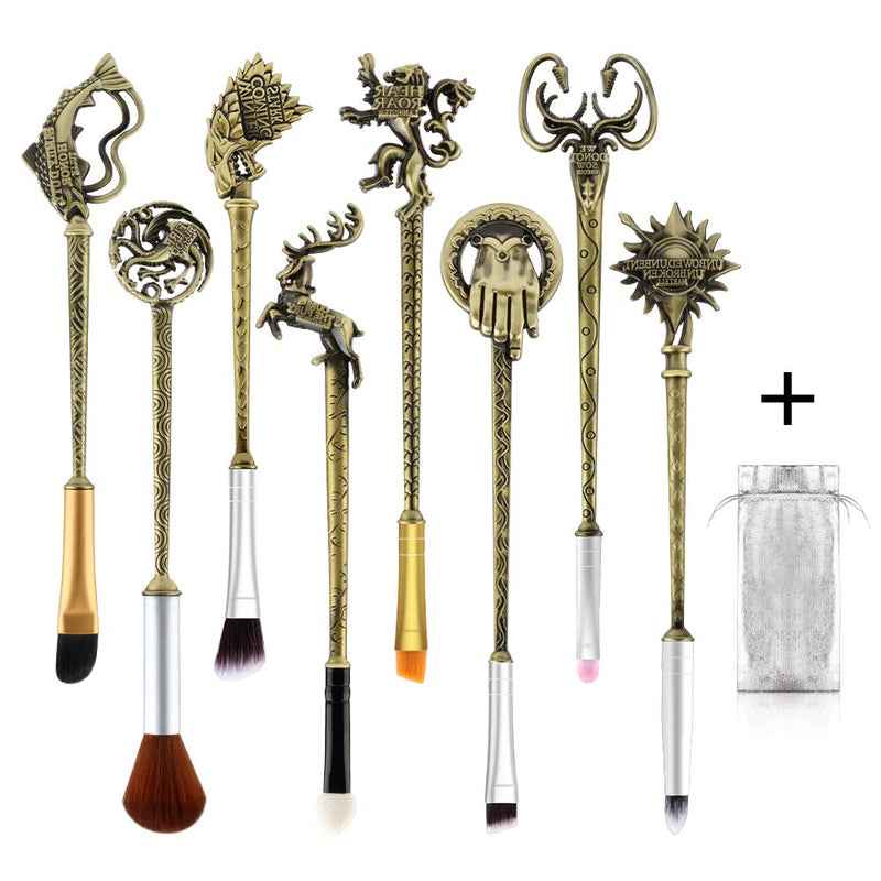 [Australia] - Game of Thrones Makeup Brushes Set,WeChip Makeup Brushes for Foundation Blending Blush Concealer Eyebrow Face Powder Game of Thrones Brushes Bronze 