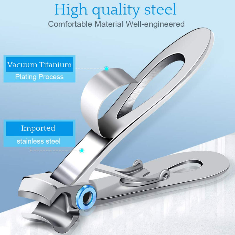 [Australia] - Nail Clippers For Thick Nails - PrettyDiva Wide Jaw Opening Oversized Nail Clippers, Stainless Steel Heavy Duty Toenail Clippers For Thick Nails, Extra Large Toenail Clippers for Men Seniors Elderly Silver 