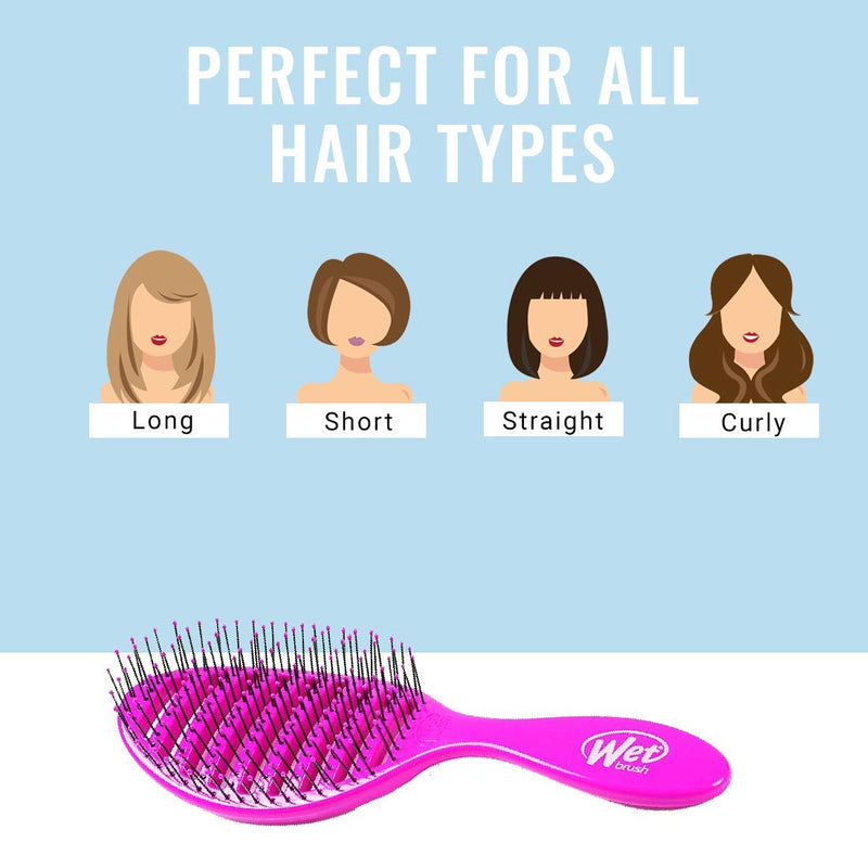 [Australia] - Wet Brush Speed Dry Detangler (Pink)- Ergonomic, Heat Flex Bristles, Blow Dry, Detangling Knots, Snag Anti-Static Brush for All Hair Type 