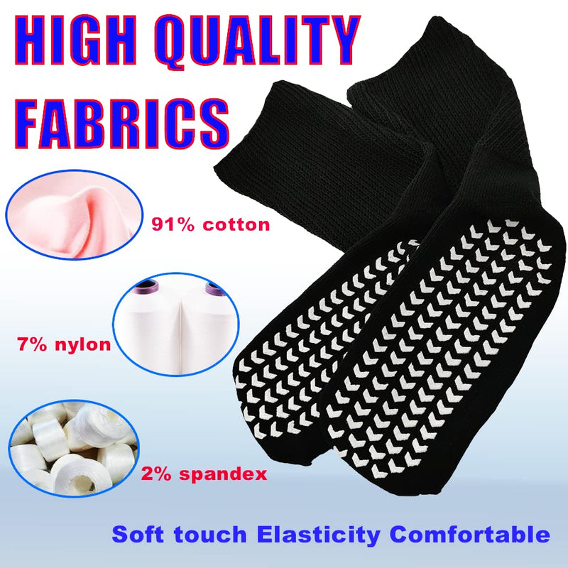 [Australia] - 2 Pairs of Extra Wide Diabetic Socks for Swollen Feet-Non Slip Cast Socks-Ideal for Edema Feet, Socks for Lymphedema, No Obstruction of Circulation, Mens and Womens-Black 