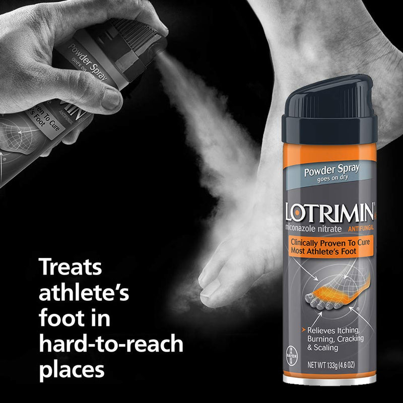 [Australia] - Lotrimin AF Athlete's Foot Powder Spray, Miconazole Nitrate 2%, Clinically Proven Effective Antifungal Treatment of Most AF, Jock Itch and Ringworm, 4.6 Ounces (133 Grams) Spray Can (Pack of 3) 
