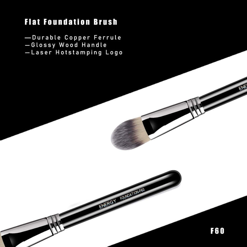 [Australia] - ENERGY Foundation Brush F60 Premium Makeup Brush for Liquid Cream Powder Buffing Blending Face Brush Makeup Tools F60-Flat Foundation 