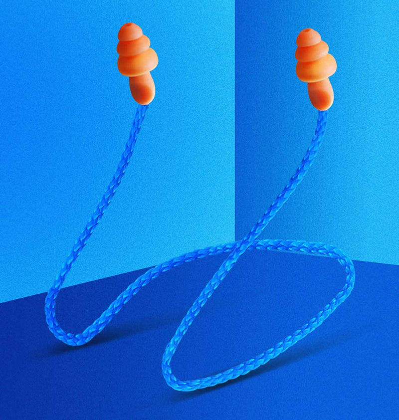 [Australia] - AOUTACC 50 Pack Silicone Ear Plugs,Reusable Corded Hearing Protection Earplugs for Sleeping Shooting Snoring Swimming Construction Work 