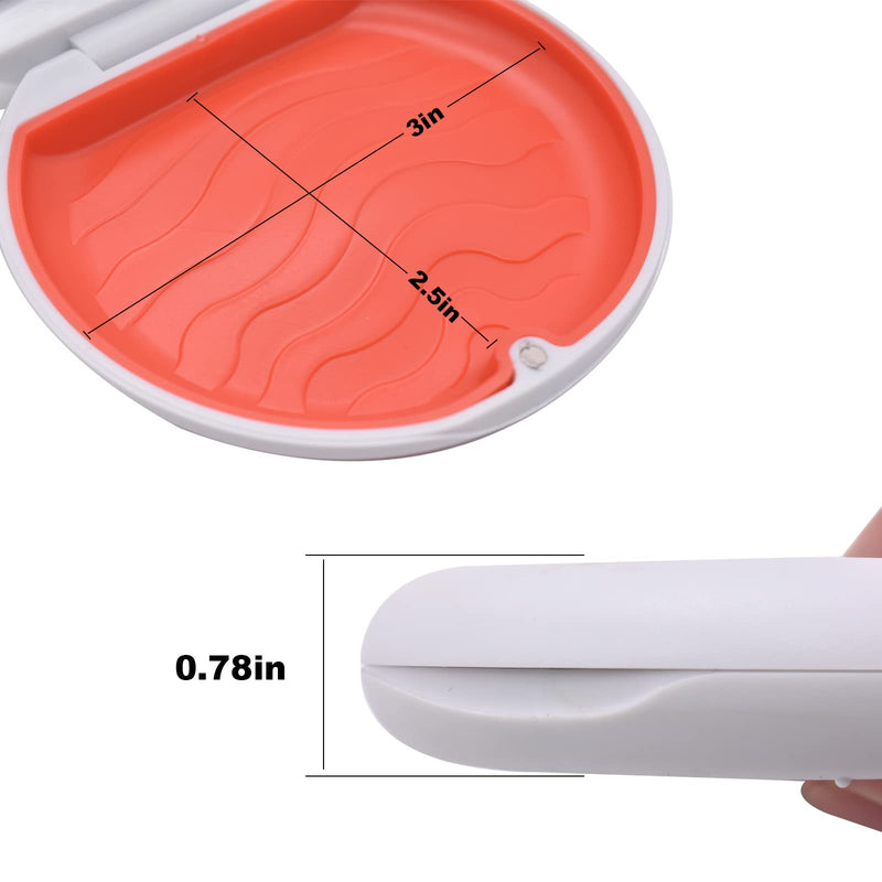 [Australia] - Denture & Teeth Mouth Tray Retainer Box Sets Partial Denture Box with 2Pcs Aligner Removal Tool and 9Pcs Invisible Chewer (White) White 