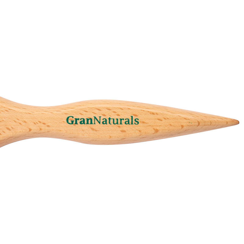 [Australia] - GranNaturals Wide Boar Bristle Teasing Brush & Smoothing Brush for Slick Back Hair, Edge Control, Backcombing to Create Sleek Hairstyle - Wooden Wide Rat Tail for Hair Sectioning 