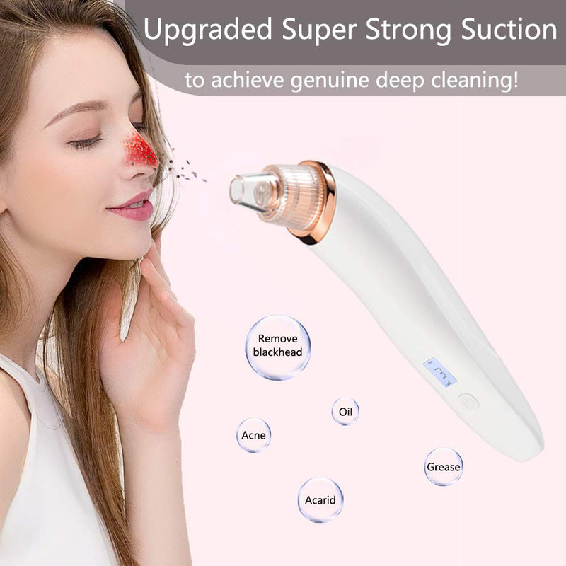 [Australia] - yuhaever Pore Cleaner Kit 5 Model & 4 Changeable Probes - Rechargeable Blackhead Remover Vacuum with Strong Suction & LCD Display - for Face & Nose & Skin Scrubber (5 Model) 