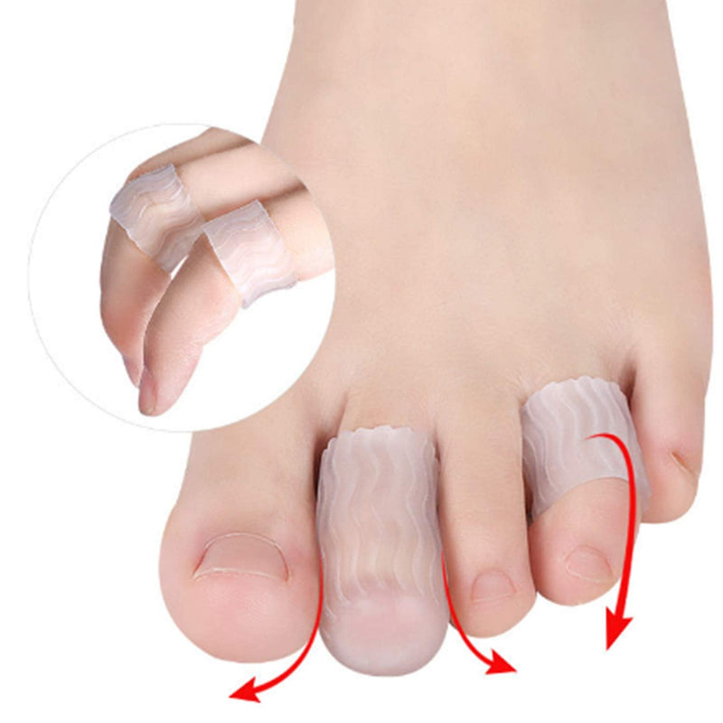 [Australia] - 10 Pcs Silicone Toe Protectors, Toe Sleeves Callus Cushion Gel Toe Caps for Blisters, Corns, Toe Cracking, Pain Relief and Reduce Friction 