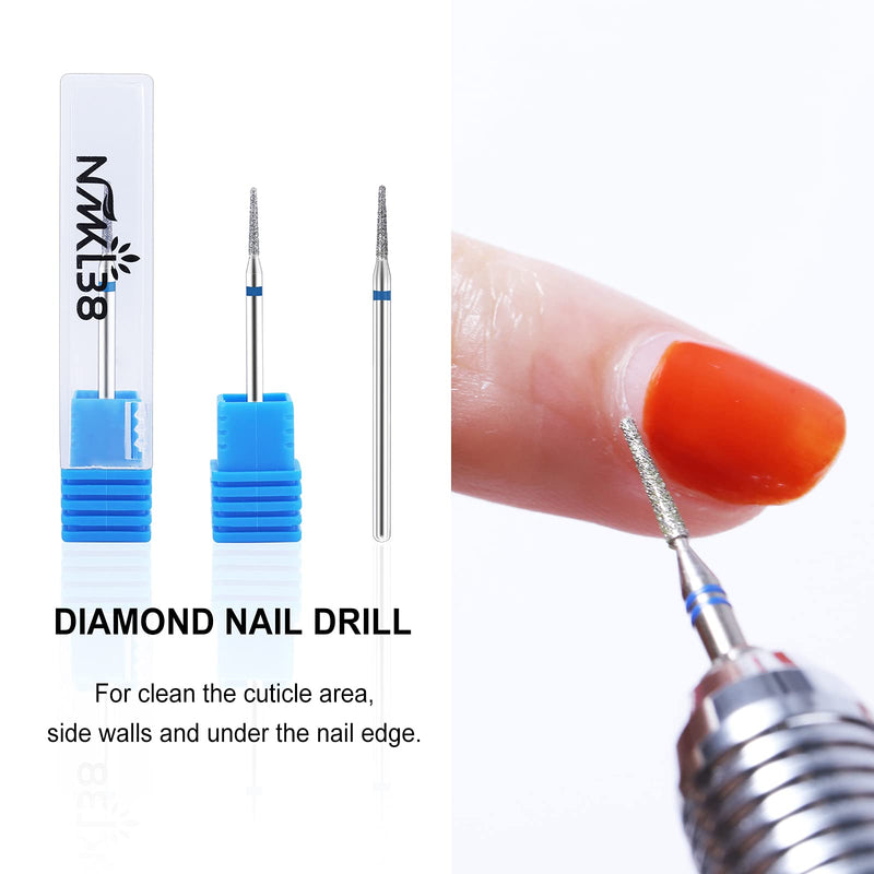 [Australia] - NMKL38 Needle Shaped Cuticle Cleaner Carbide Nail Drill File Bit for Electric Drill Machine Manicure Pedicure (1.6) Medium - 1.6x10 
