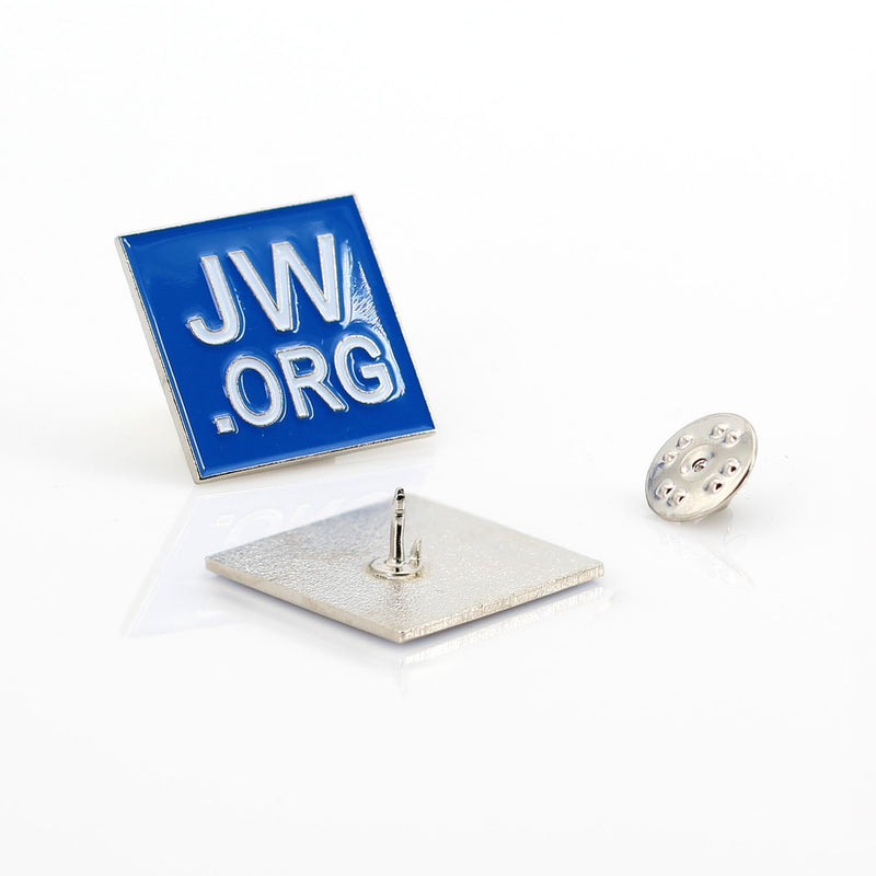 [Australia] - Jehovah Witness - Square Blue Lapel Pin - JW.org Neck Tie Hat Tack Clip Women or Men Suits-Silver Square-10 pcs 