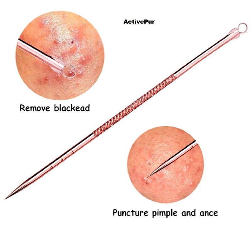 [Australia] - Blackhead Remover Pimple Comedone Extractor Tool Best Acne Removal Kit - Treatment for Blemish, Whitehead Popping, Zit Removing for Risk Free Nose Face Skin, Electroplated Best Seller 4 PCS w/case. 