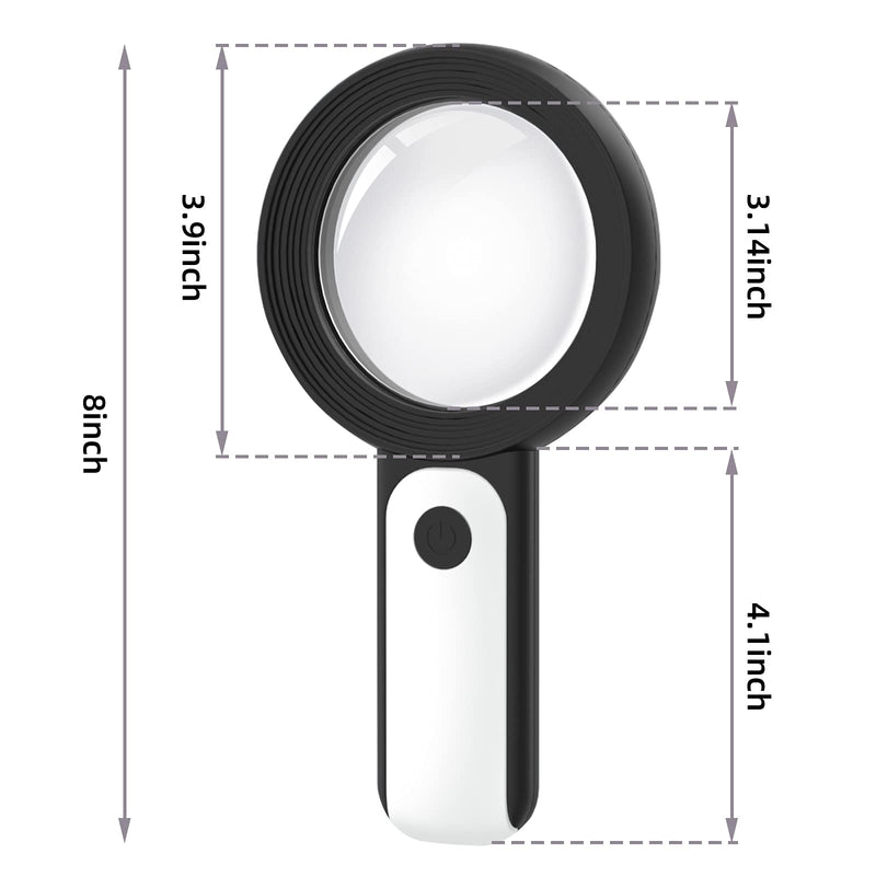 [Australia] - 30X Magnifying Glass with Light, 18LED Handheld Magnifier with 3 Modes Illuminated Magnifying Glass for Elderly Magazine,Newspaper Reading, Insect and Hobby Observation,Craft 