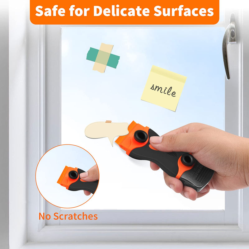 [Australia] - Razor Blade Scraper Tool, 2Pcs Razor Scrapers with Extra 20Pcs Metal & 20Pcs Plastic Blades, Sticker Remover Cleaning Scraper for Removing Paint, Decals, Adhesive, Tar, Labels, Glue, Caulk, Gasket 
