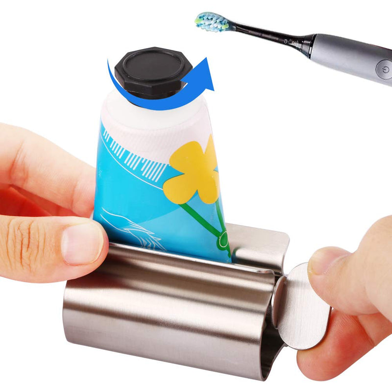 [Australia] - Toothpaste Squeezer - Metal Tube Squeezer Stainless Steel Tube Wringer UDQYQ Toothpaste seat Holder Stand (3 Pack) (Silver) Silver 
