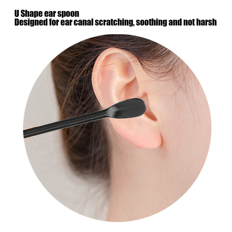 [Australia] - Ear Wax Removal Kit, 6-in-1 Ear Pick Tools Reusable Ear Cleaner Reusable Ear Cleaner Ear Wax Removal Tool Stainless Steel Ear Wax Remover with Storage Box(black) 