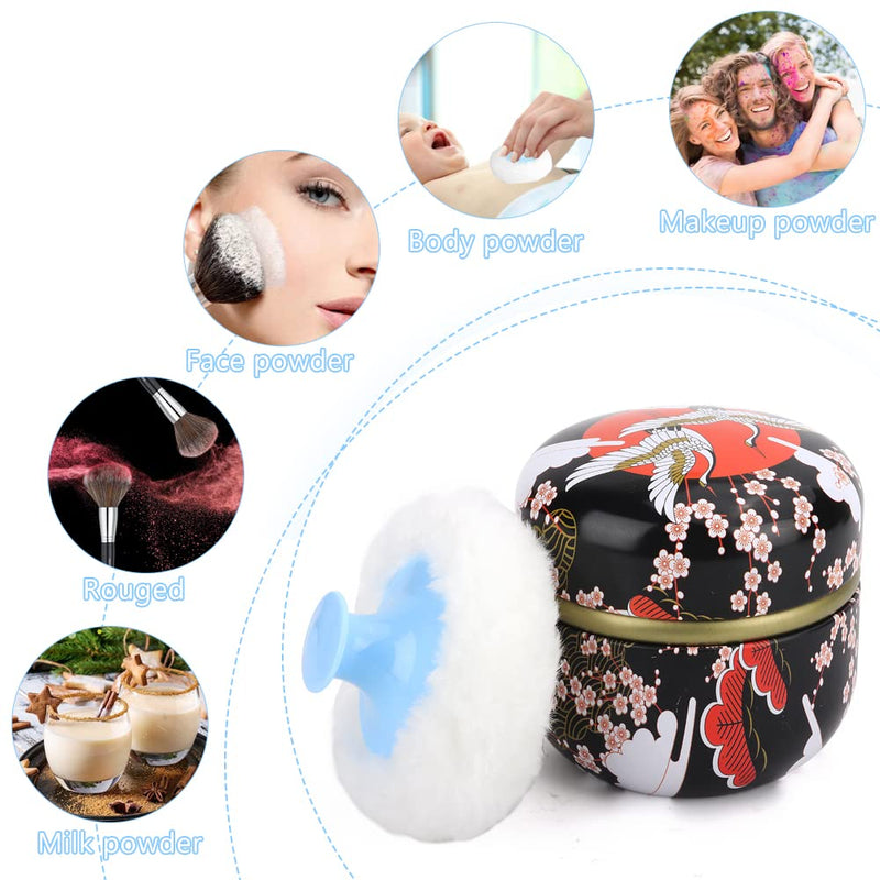 [Australia] - LIONVISON Baby Powder Case,Body Powder Puff Box with Soft Powder Puff Travel Container for Body Powder,Home Travel Powder Case for Talcum Powder and Loose Powder（Black）(Not Include Powder) Black 