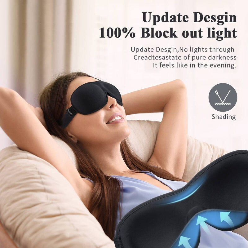 [Australia] - onaEz Sleep Mask New Upgrade Inner Padded Nose Design, Sleep Eye Masks for Women, Soft Breathable Eye Mask for Sleeping, Eye Shade Cover with Adjustable Strap for Travel Yoga Nap A-black 
