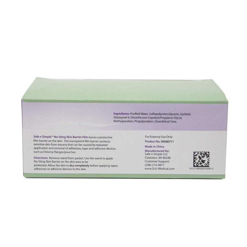 [Australia] - Safe n' Simple No-Sting Skin Barrier Film Wand Applicator, 25 Count Skin Barrier Film (Wand) – Skin Protective Film 